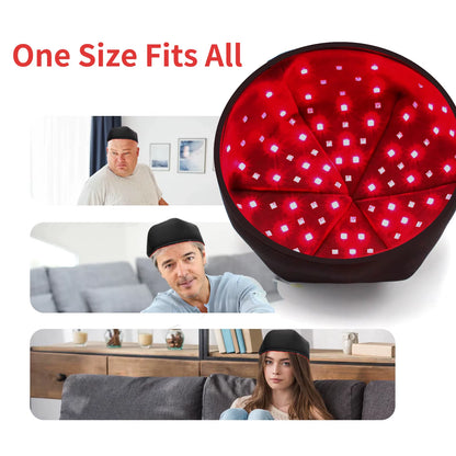 AZURE Adjustable Helmet 660Nm 830Nm Pulsed LED Red Light Therapy Cap Three-Level Brightness Home Use