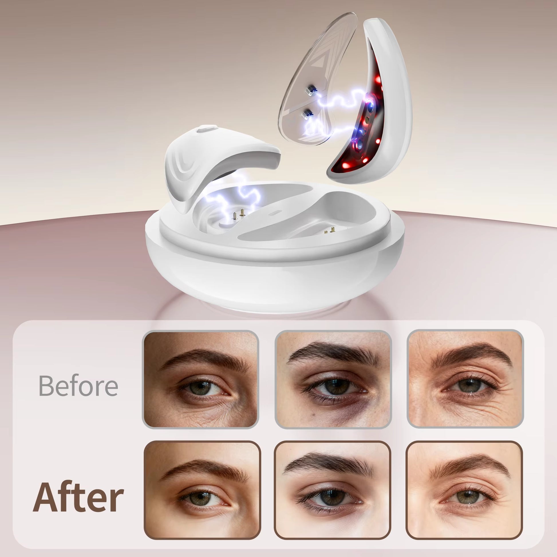 Portable under Eye Patches with Red Light Therapy & Microcurrent Eye Patch for Dark Circles & Anti-Aging