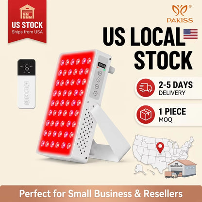 PAKISS 60-LED Red Light Therapy Panel NIR Infrared Photon Device Remote Control Timer Adjustable Stand for Salon Home Face Care