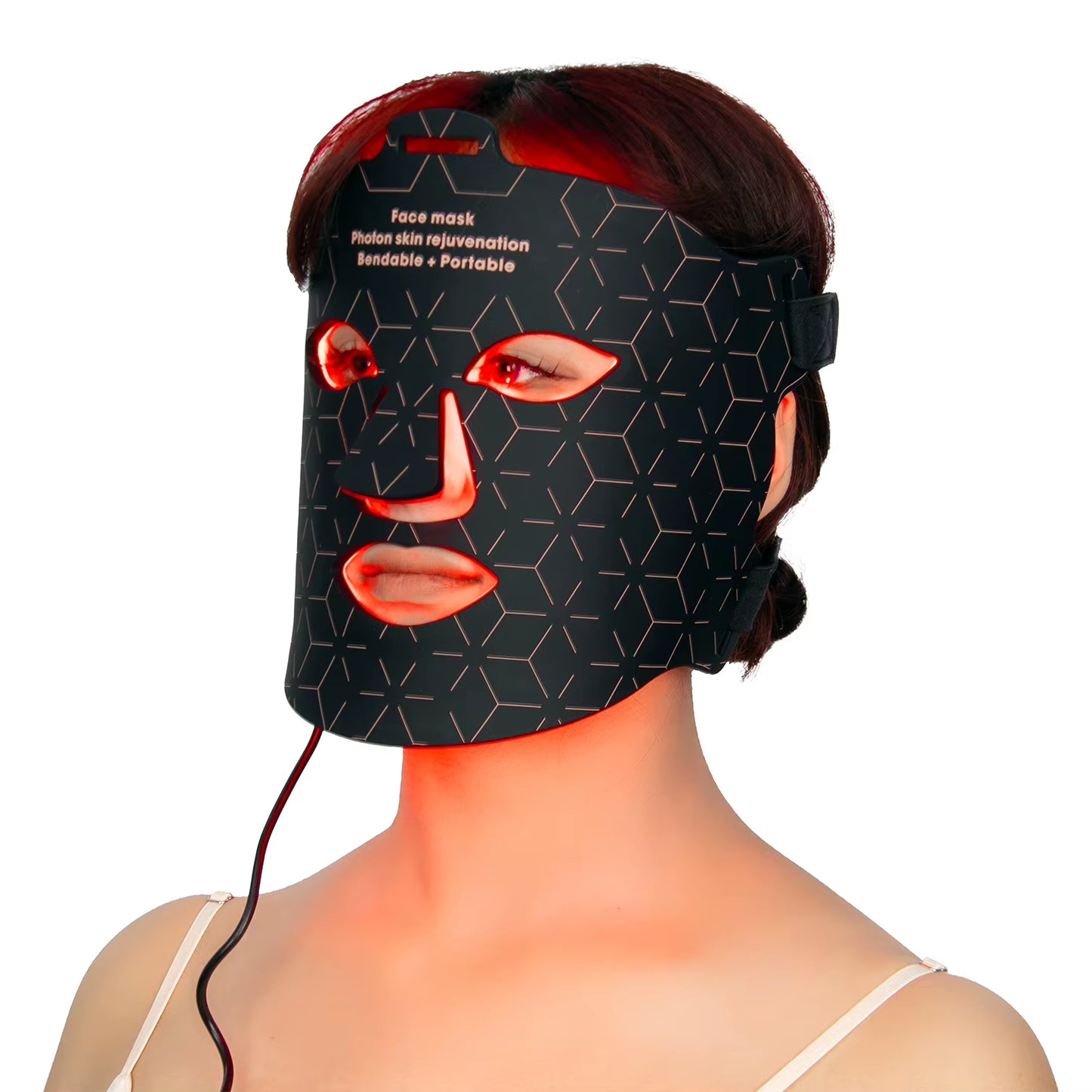 Sunsred Red Light Therapy Mask 4 Modes Wireless LED 3000Mah Rechargeable Timer Controlled 850Nm/660Nm Infrared LED Facial