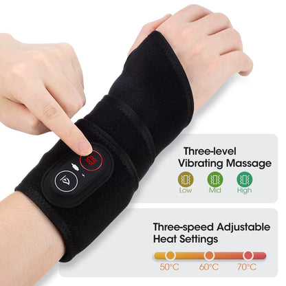 USA Free Shipping Cordless Hand Massager Hot Compress Vibration Neck Ankle Knee Elbow Wrist Wrap Heated Massage Belt