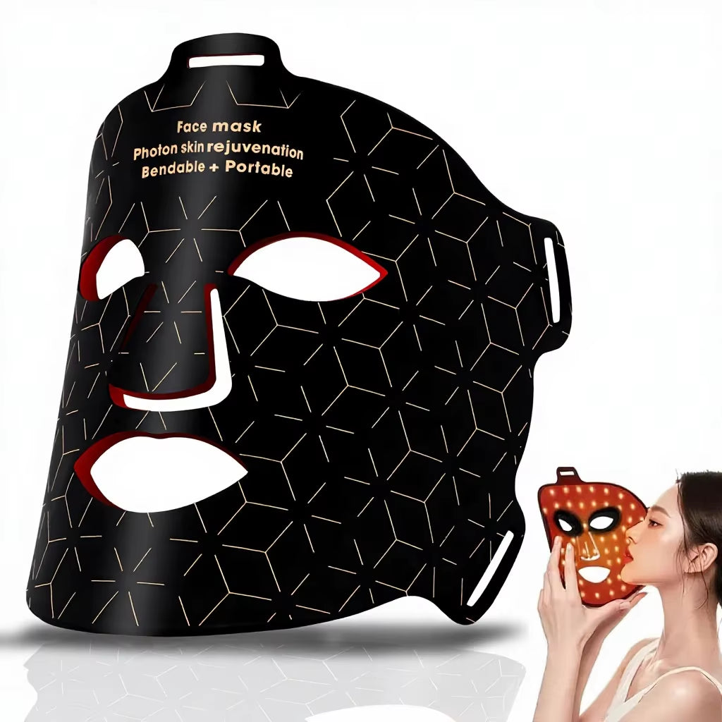 Sunsred Red Light Therapy Mask 4 Modes Wireless LED 3000Mah Rechargeable Timer Controlled 850Nm/660Nm Infrared LED Facial