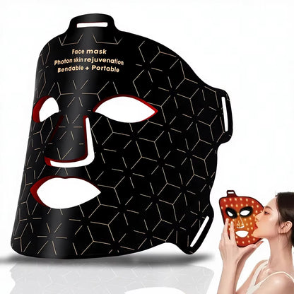 Sunsred Red Light Therapy Mask 4 Modes Wireless LED 3000Mah Rechargeable Timer Controlled 850Nm/660Nm Infrared LED Facial