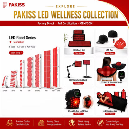 PAKISS 60-LED Red Light Therapy Panel NIR Infrared Photon Device Remote Control Timer Adjustable Stand for Salon Home Face Care