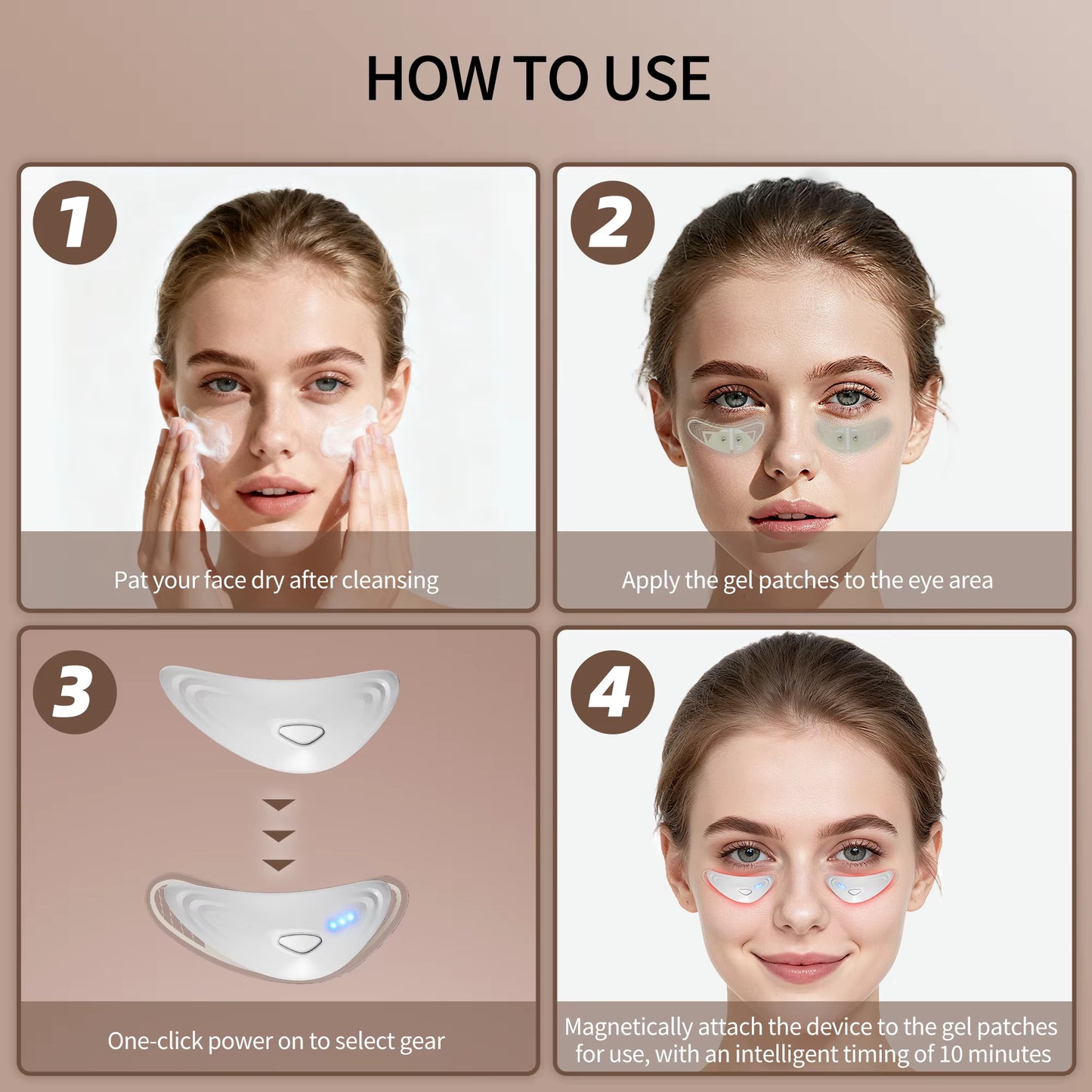 Portable under Eye Patches with Red Light Therapy & Microcurrent Eye Patch for Dark Circles & Anti-Aging