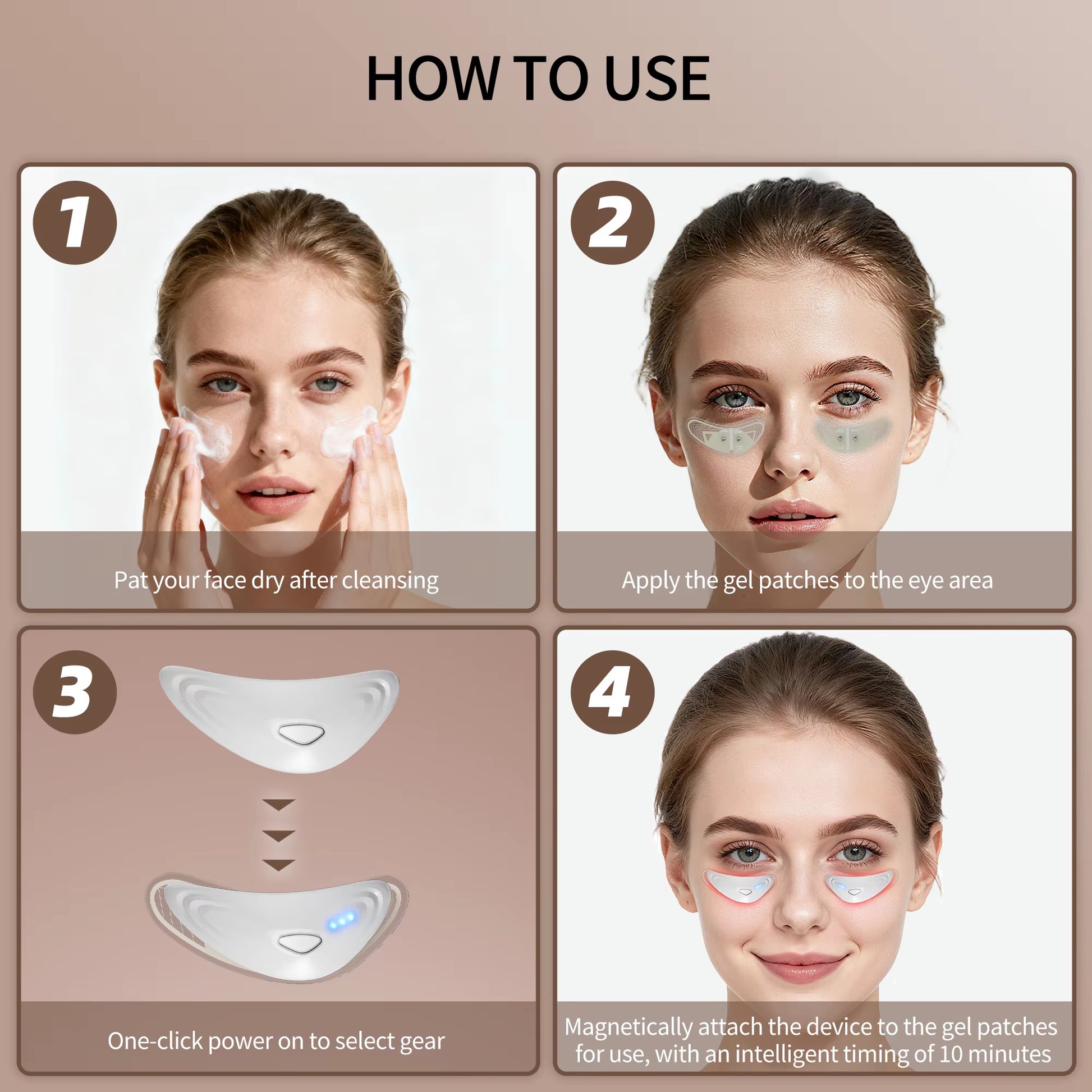 Portable under Eye Patches with Red Light Therapy & Microcurrent Eye Patch for Dark Circles & Anti-Aging