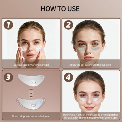 Portable under Eye Patches with Red Light Therapy & Microcurrent Eye Patch for Dark Circles & Anti-Aging