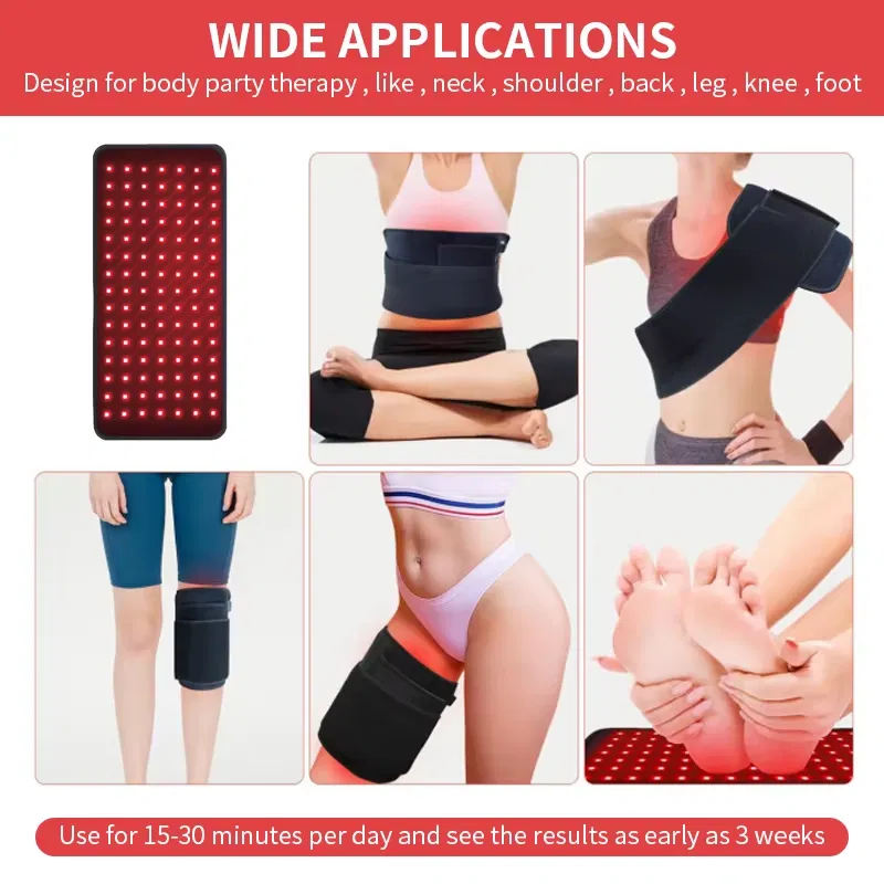 Red Light Therapy Waist Wrap | 660nm/850nm LED Belt with Timer for Pain Relief
